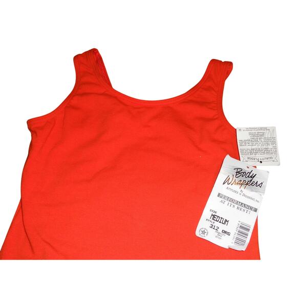 BODY WRAPPERS Orange Cropped Dance Tank Top Shirt size M Sports Activewear - Picture 5 of 6